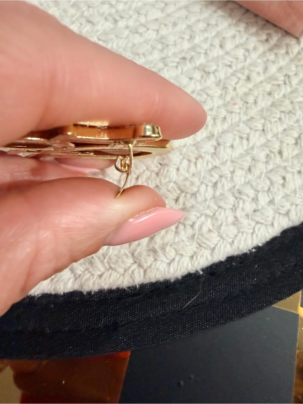 Gold-Tone Logo Brooch with Clear Crystals | New